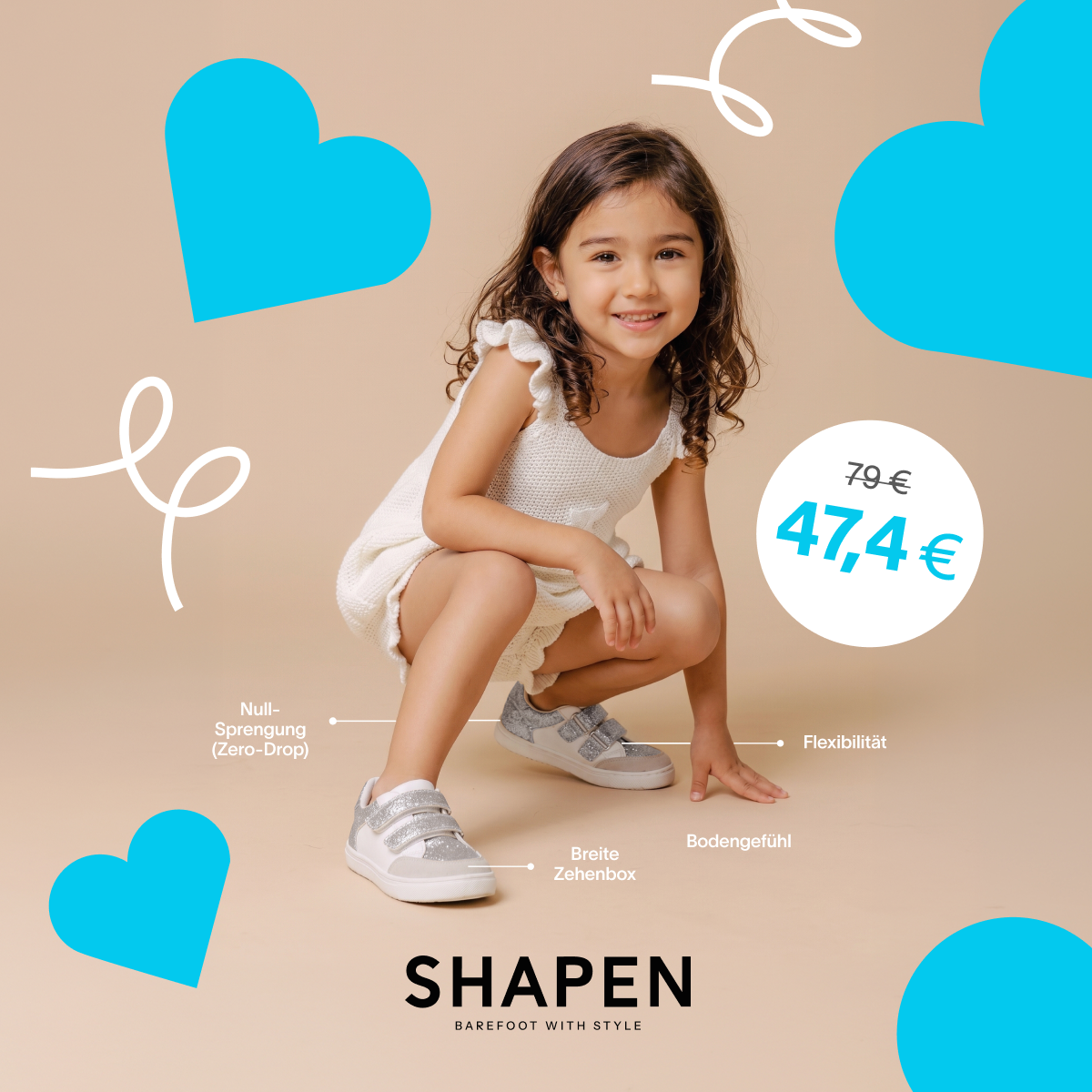 Shapen barefoot with style Facebook ad: Kinder-Barfußschuhe im Sale!