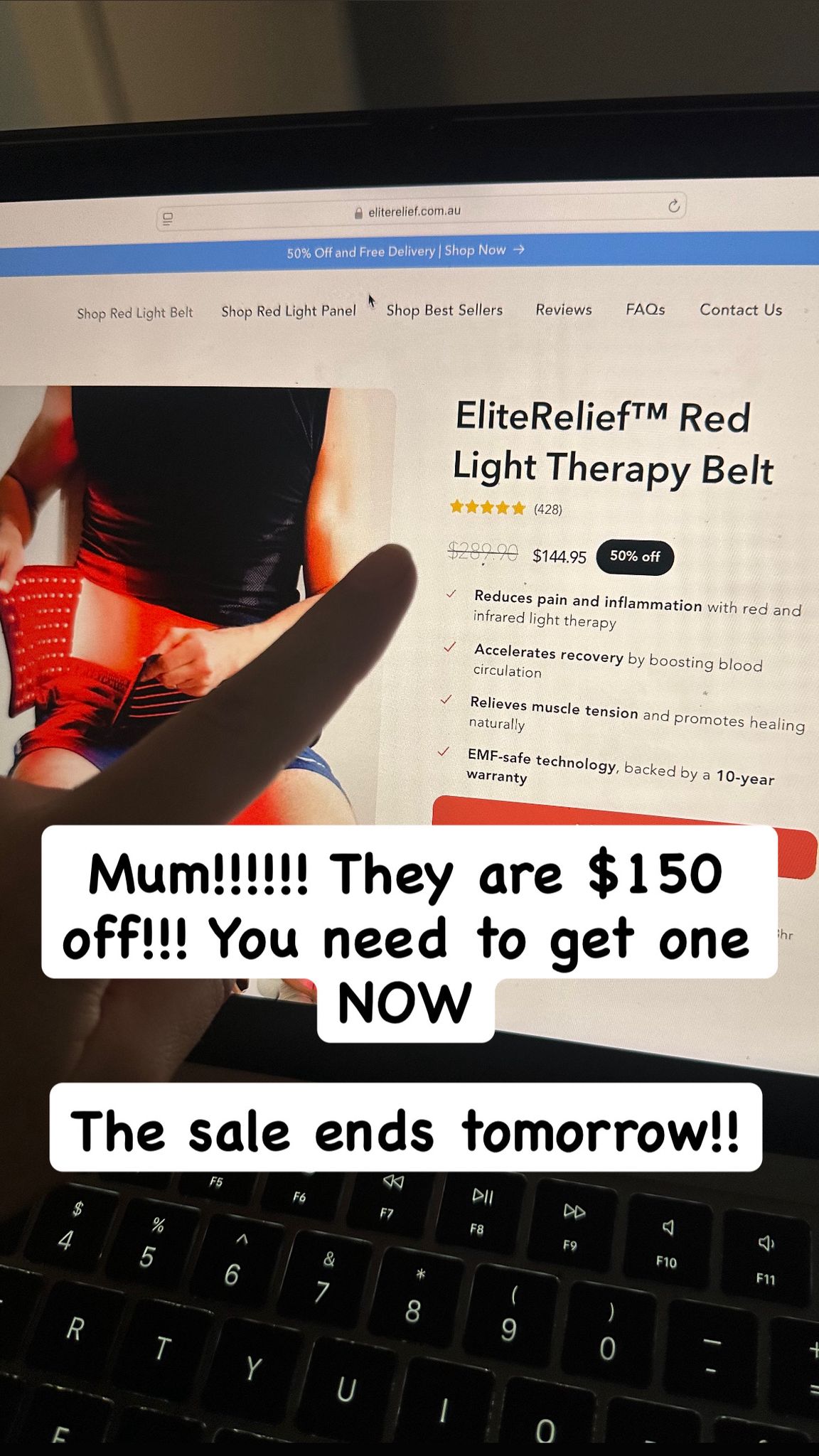 EliteRelief Facebook ad