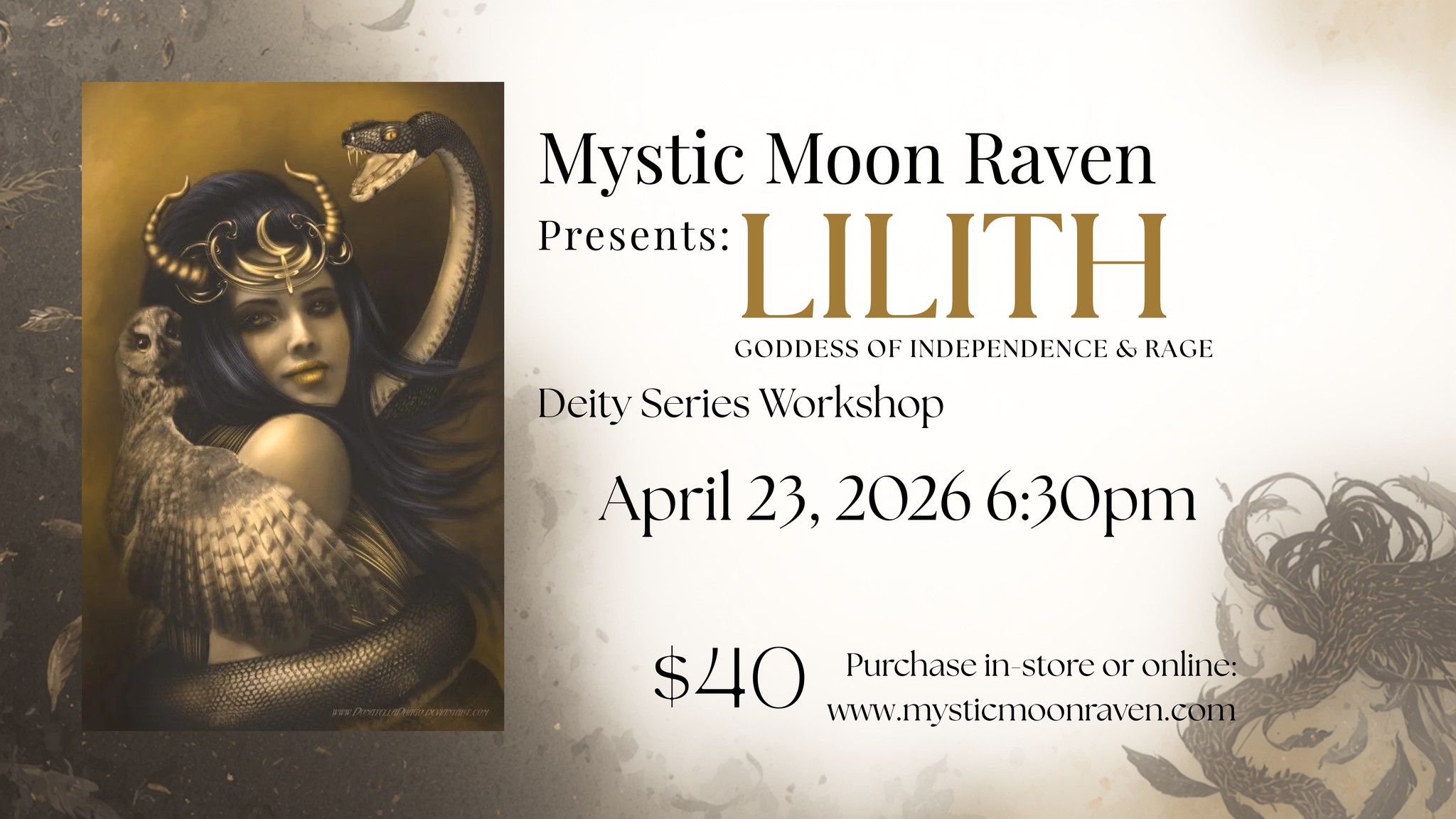 Mystic Moon Raven, LLC Facebook ad: Deity Series-LILITH