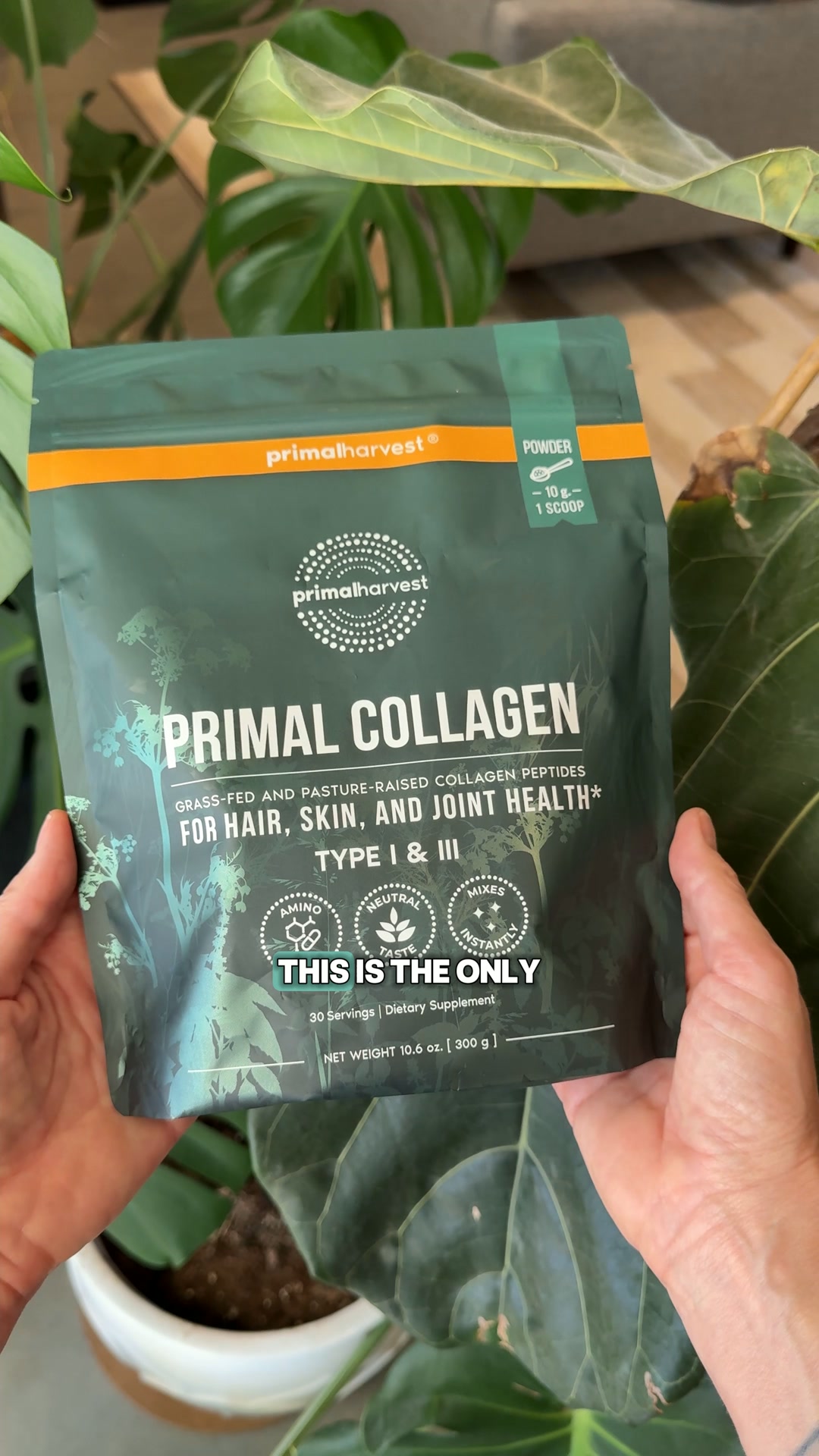 Primal Harvest Facebook ad: Fuller Hair in One Scoop