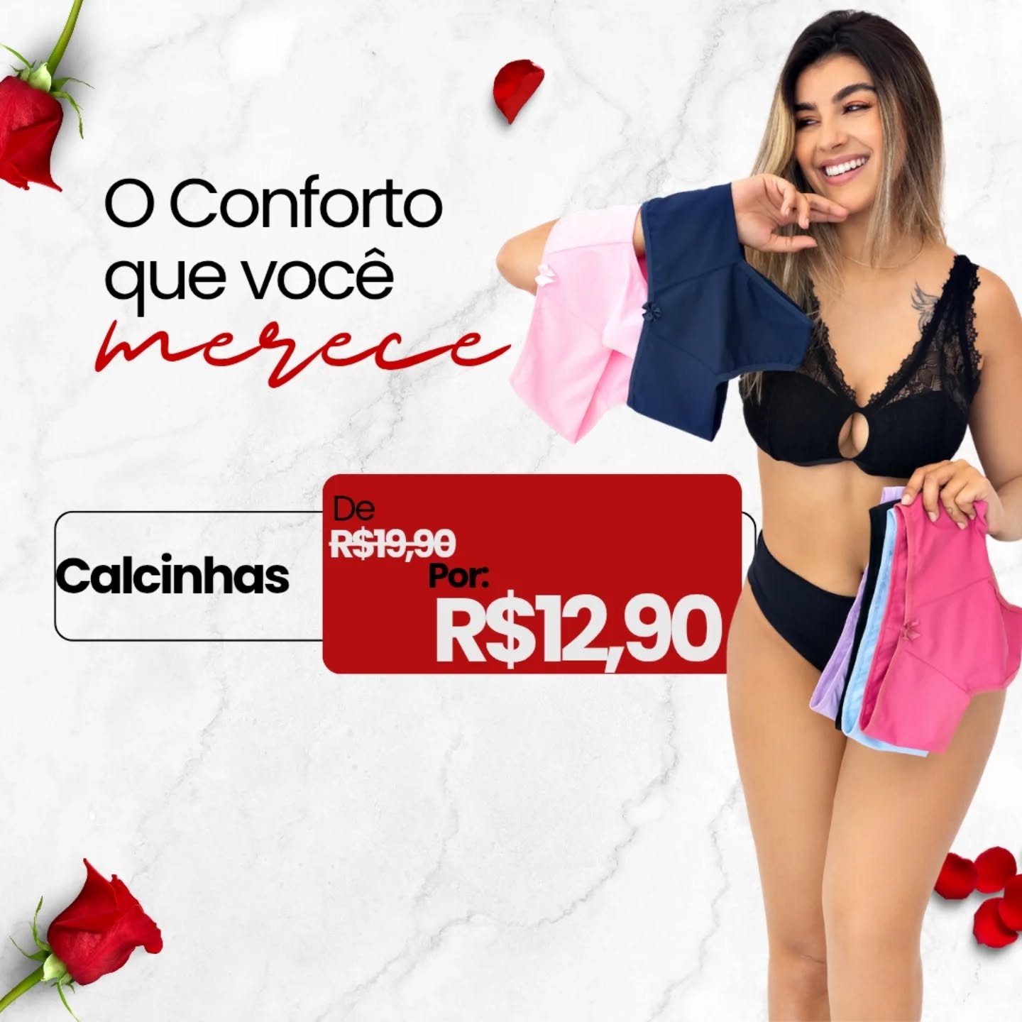 dolceincantolingerie Facebook ad: Oportunidade Imperdível! Calcinhas a R$12,90!