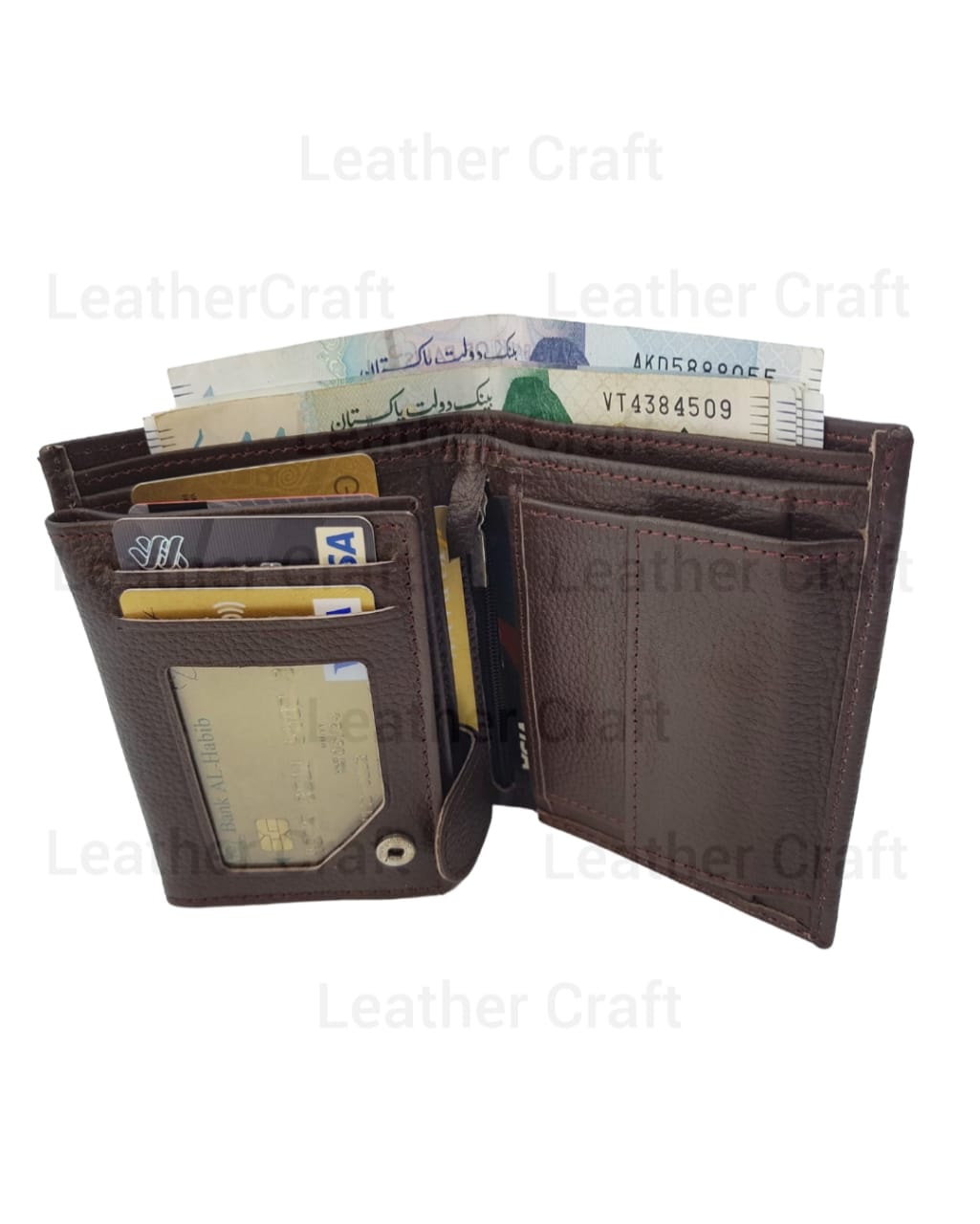 Leather Craft Facebook ad: Genuine Leather Wallets