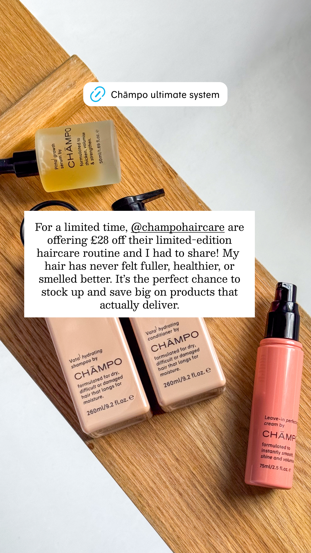 Chāmpo Haircare Facebook ad