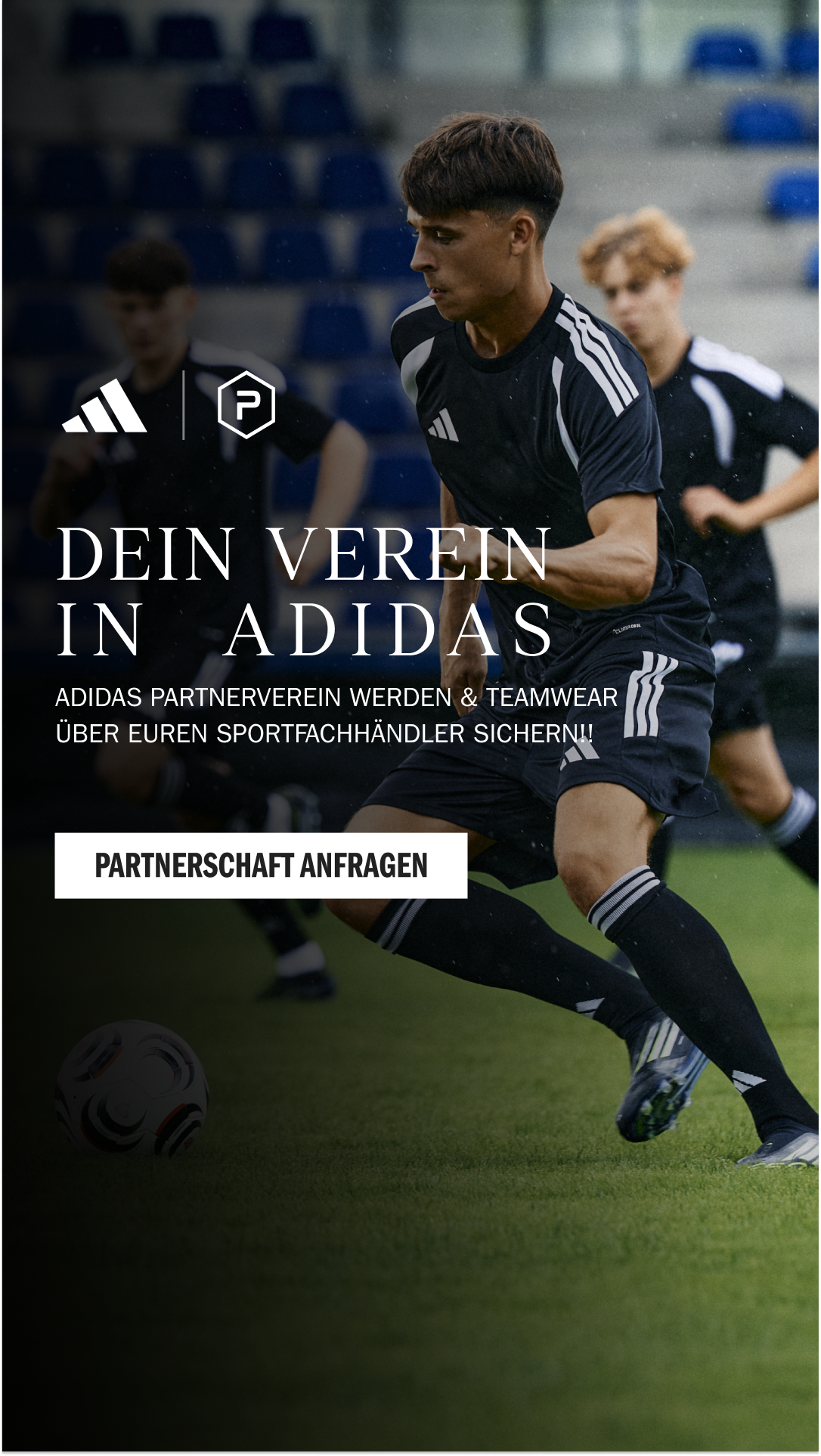 Prematch Facebook ad: Jetzt adidas Partnerverein werden!