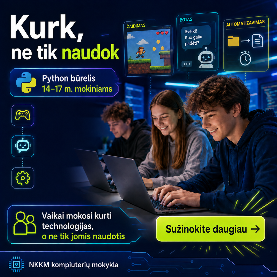 NKKM - Kompiuterių mokykla Facebook ad