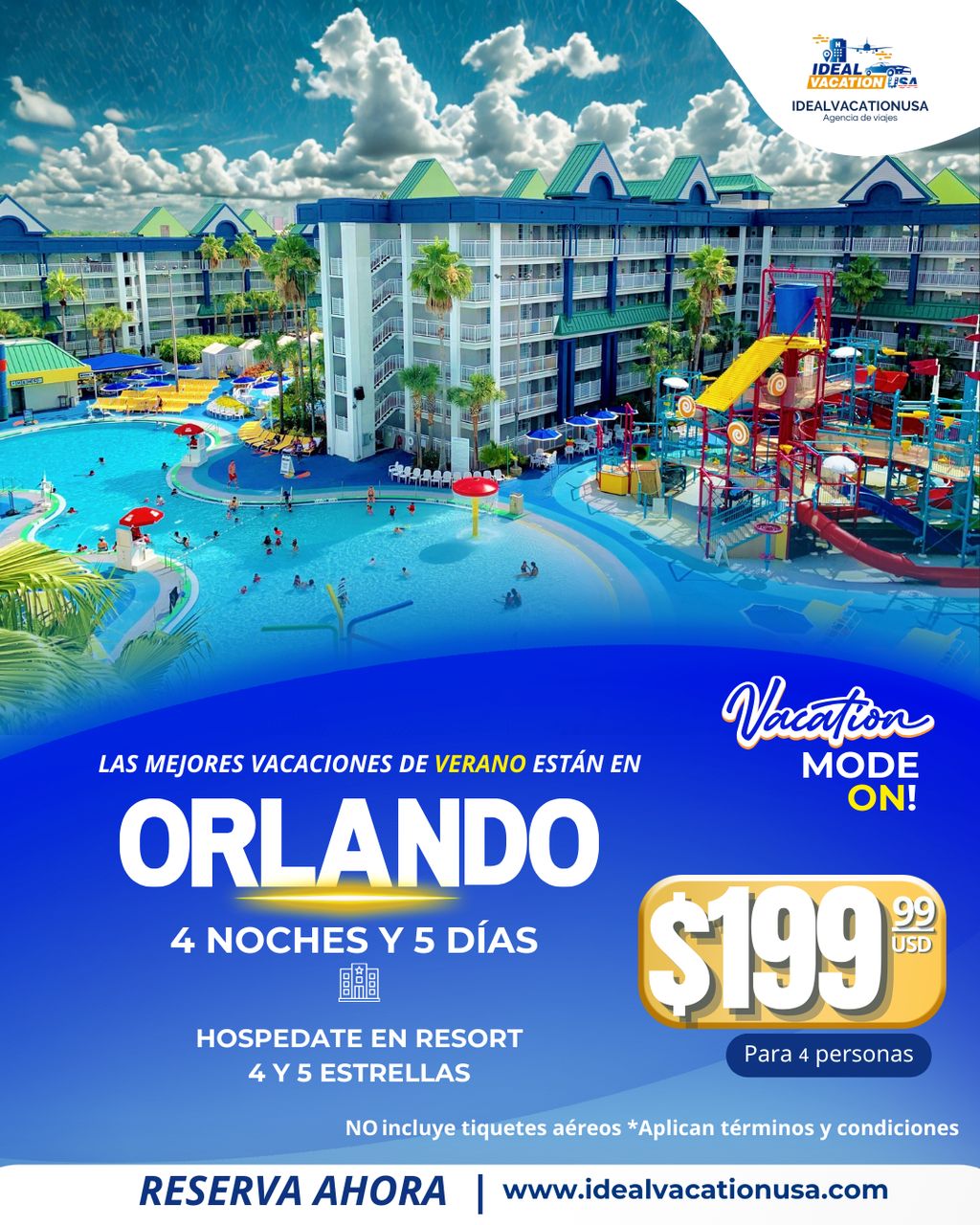 Ideal Vacation Facebook ad: ¡Vívelo en grande este verano!
