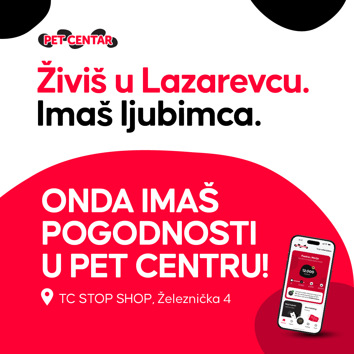 PET CENTAR Srbija Facebook ad: Imaš pogodnosti u Pet centru, poseti nas!