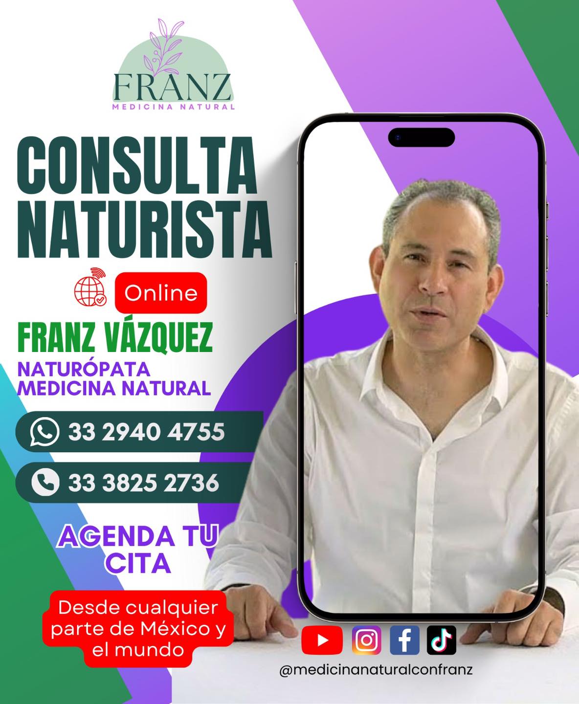 Medicina Natural con Franz Facebook ad: Agenda Consulta