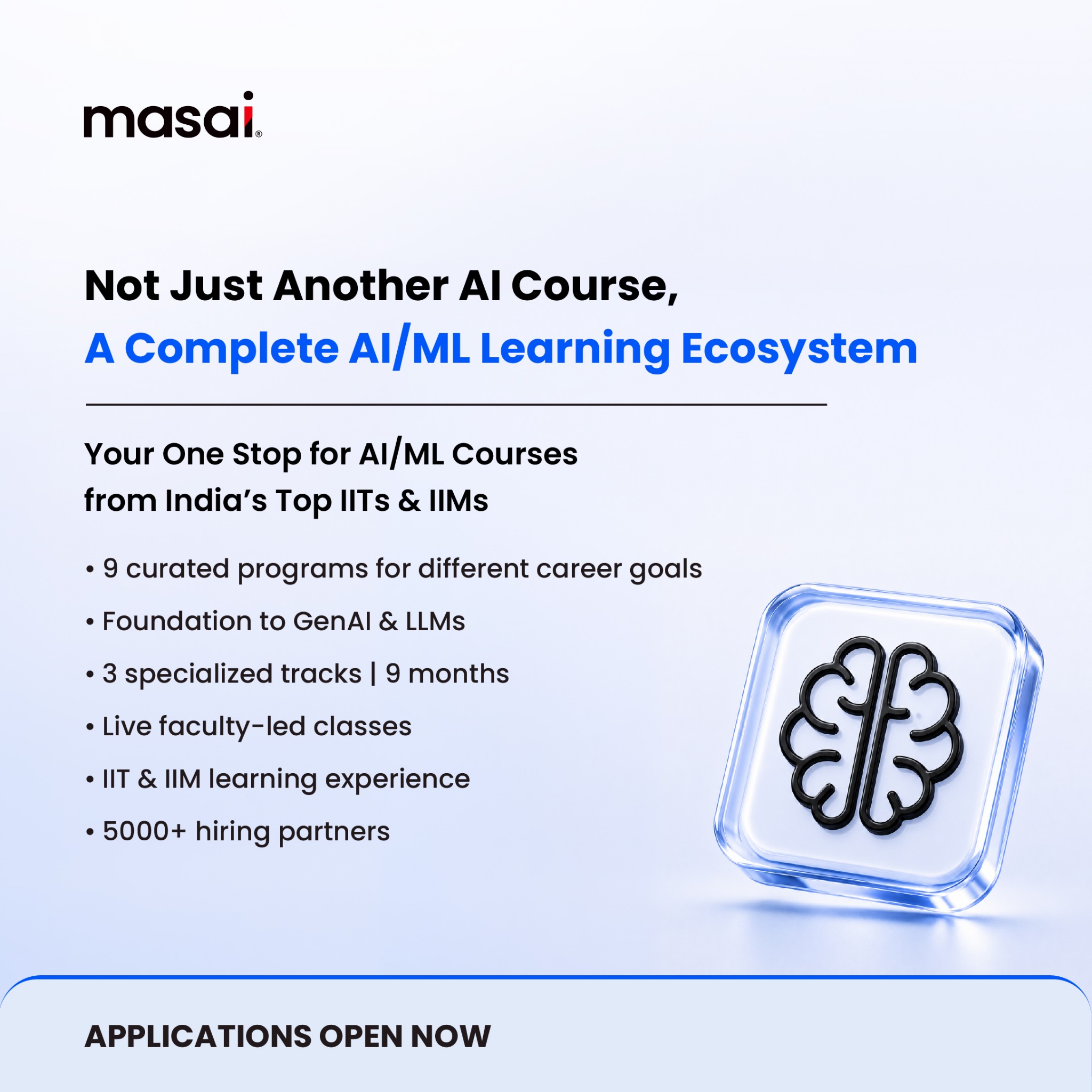 Masai School Facebook ad from May 27, 2026