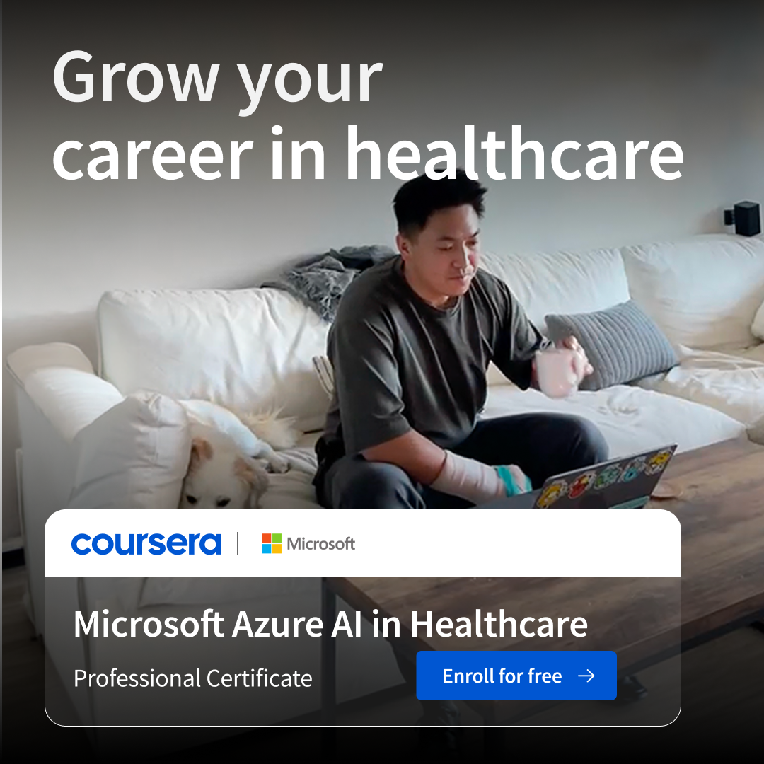 Coursera Facebook ad: Add AI to your healthcare skillset
