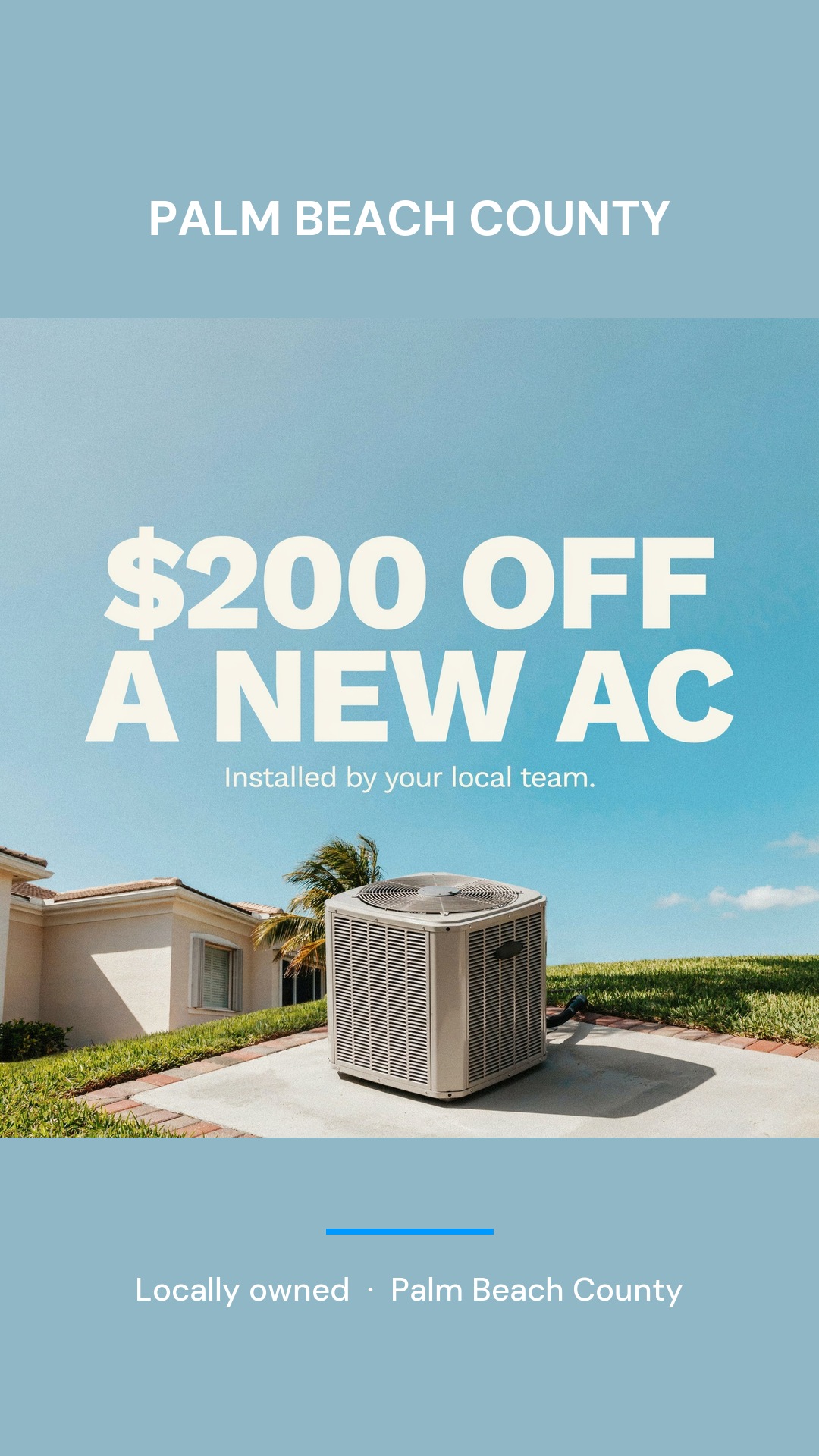 Spar10ac Facebook ad: $200 off a new AC installation this month.