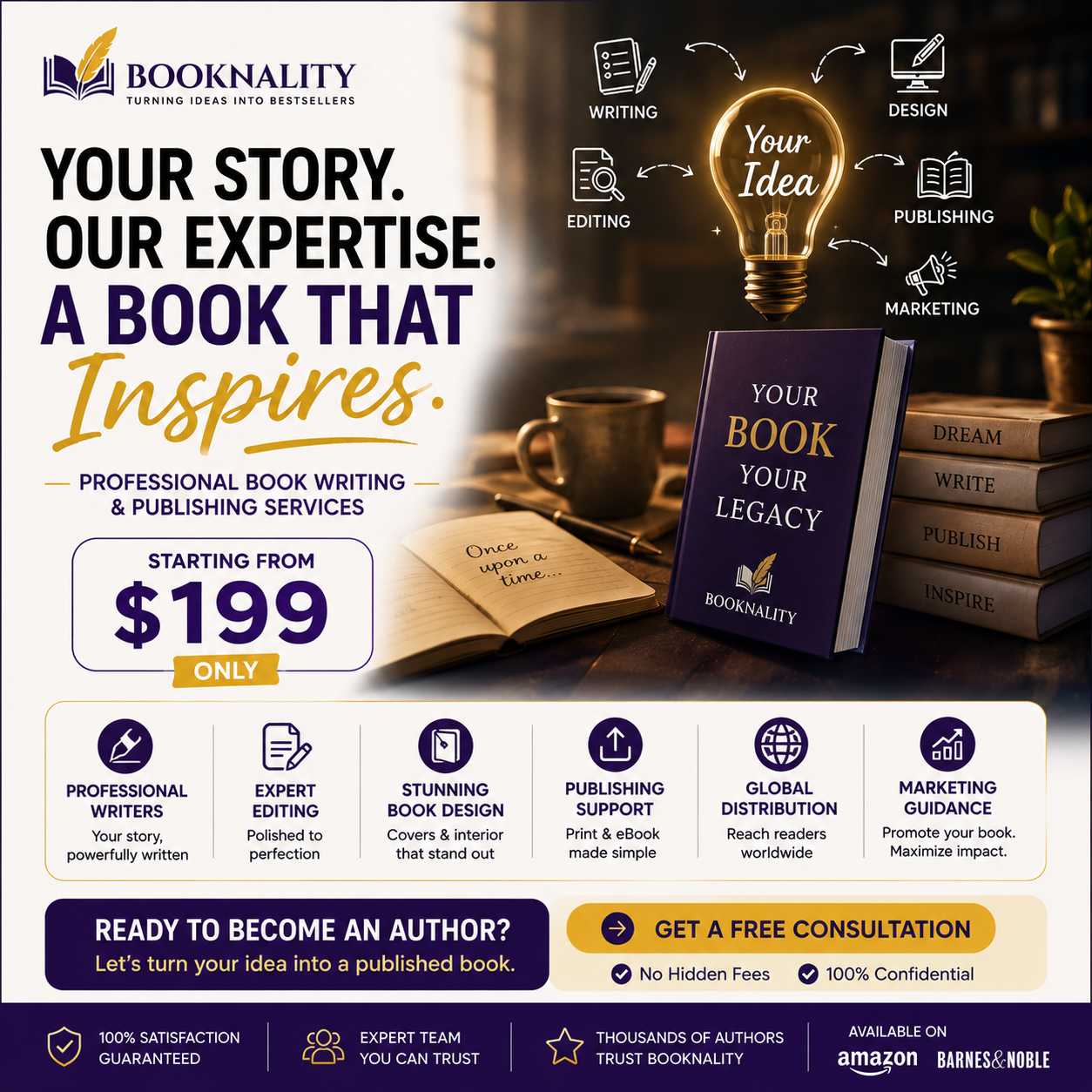 Booknality Facebook ad