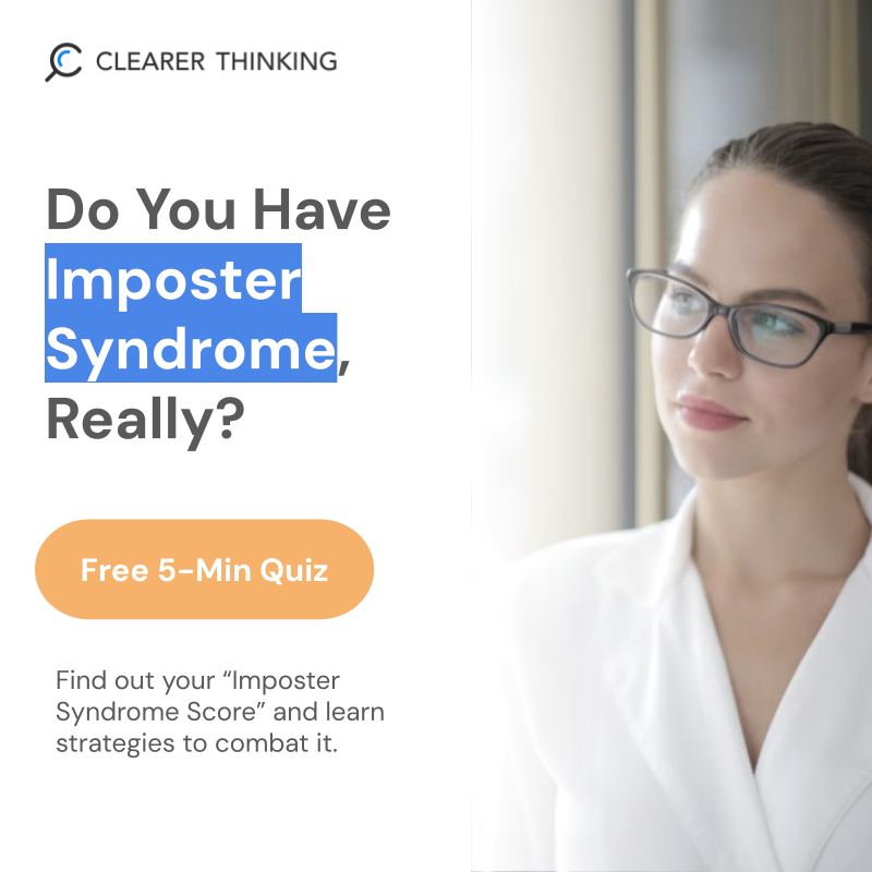 ClearerThinking.org Facebook ad: A Free Quiz for Self-Doubt