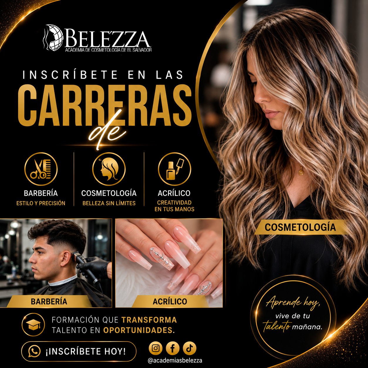 Academia Belezza Zacatecoluca Facebook ad: En Academias Belezza Zacatecoluca transformamos pasión en…