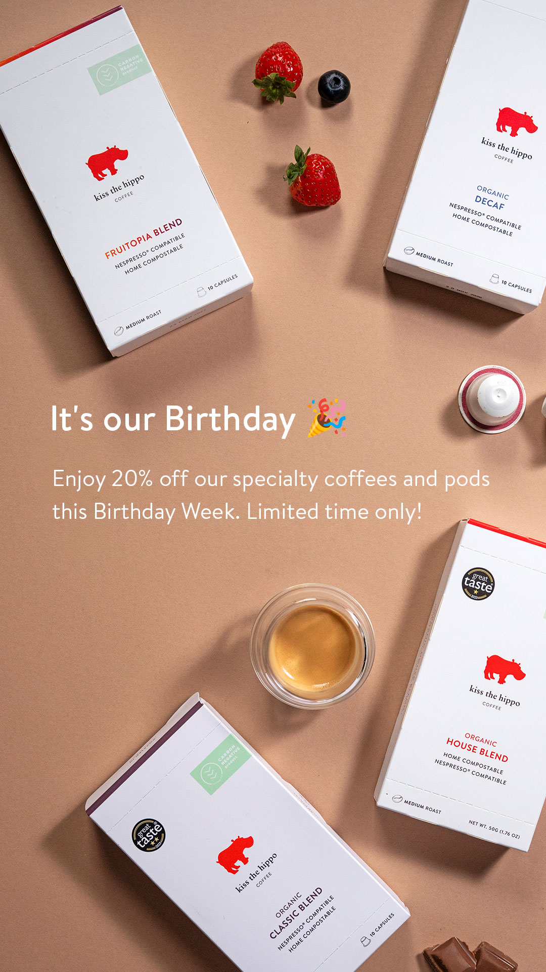 Kiss the Hippo Coffee Facebook ad