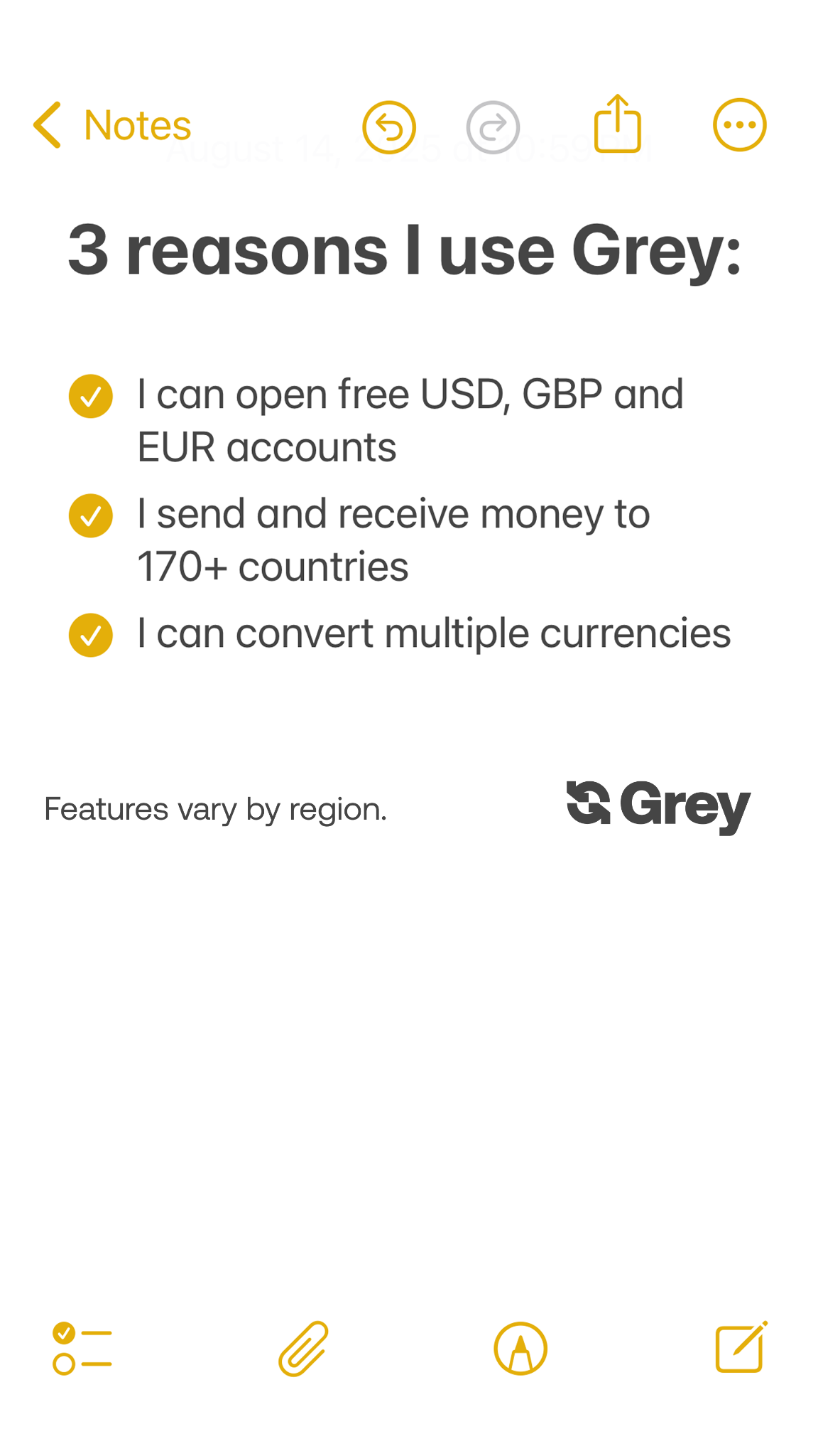 Grey Facebook ad