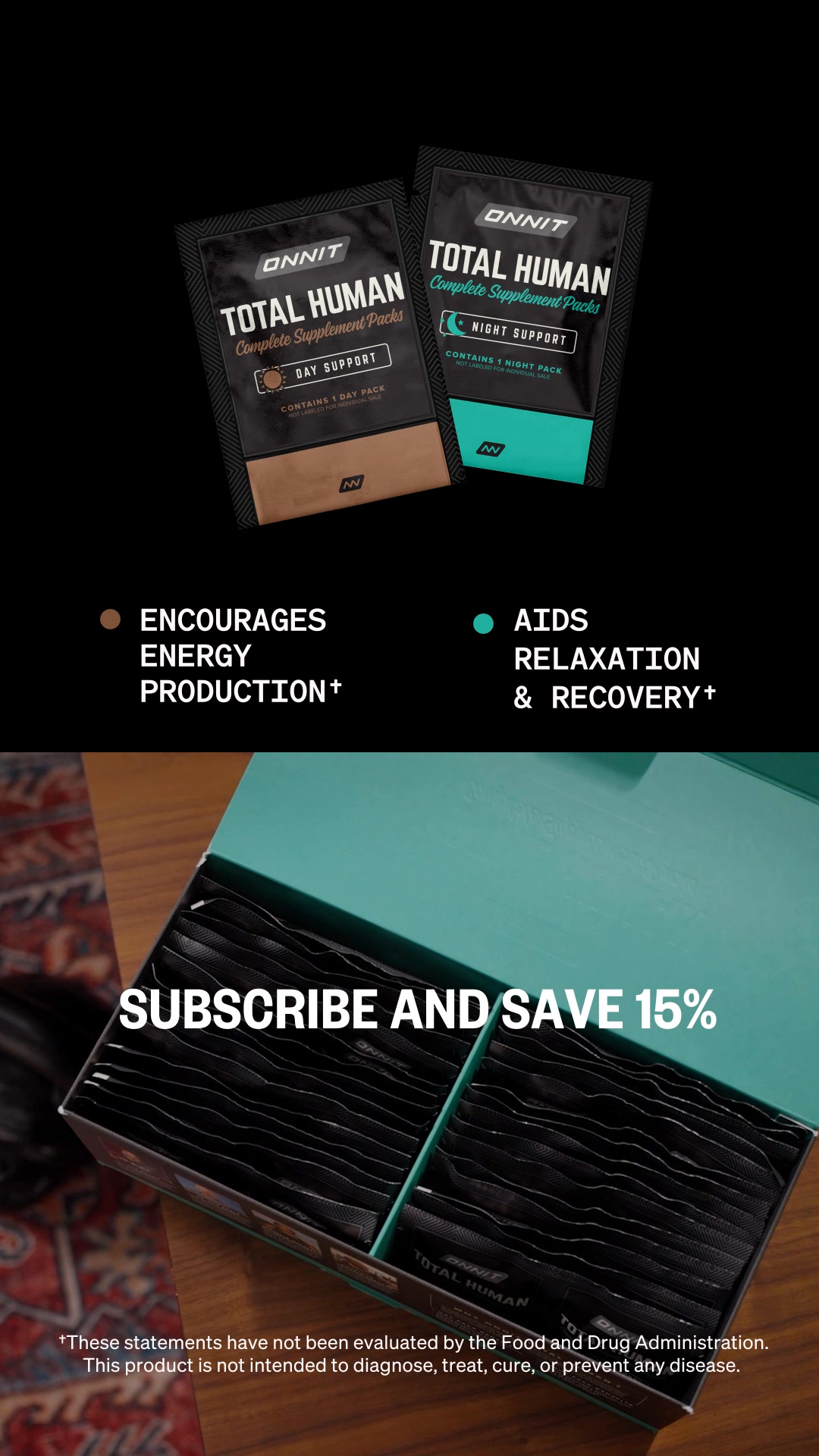 Onnit Facebook ad: Subscribe & Save 15%