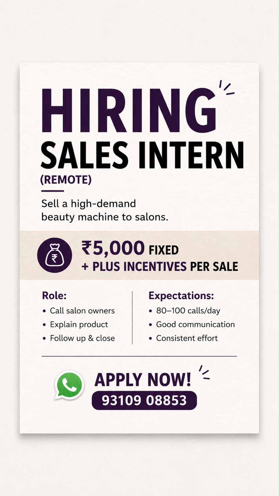 Creative Banyan - Advertising Agency Facebook ad: We’re Hiring: Remote Sales Intern!