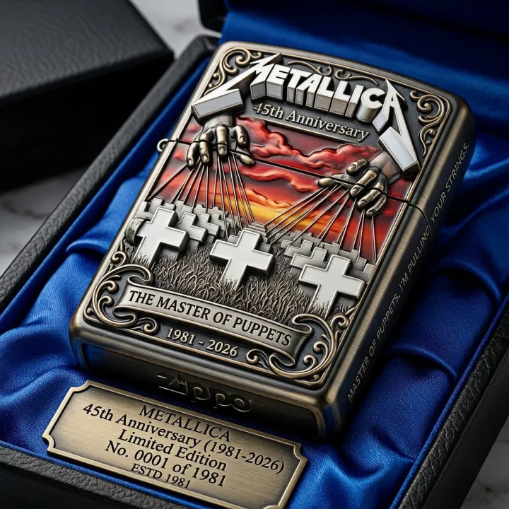 Karmazla Boutique Facebook ad: Metallica 45Th Anniversary Limited Edition Zippo Lighter…