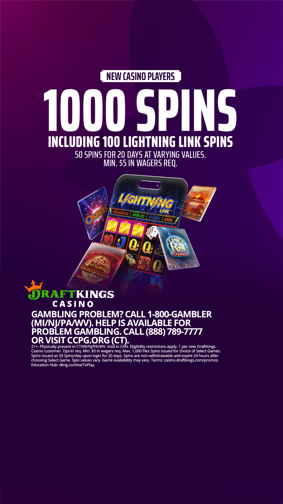 DraftKings Casino Facebook ad: Download DraftKings Casino