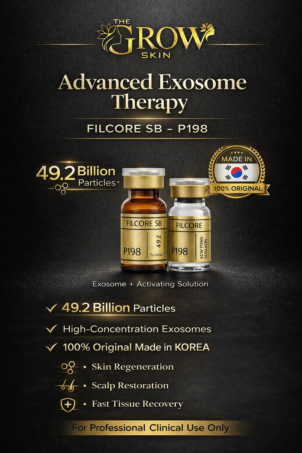 the grow skin Facebook ad: Premium Exosome for Skin & Hair