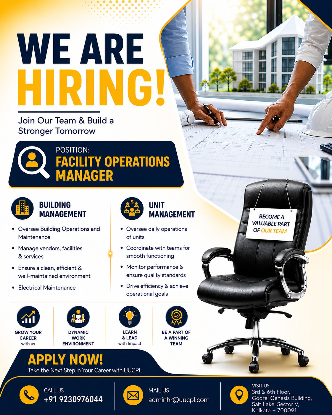 Upturn United Consultancy Pvt Ltd. Facebook ad: WE ARE HIRING, Facility Operations Manager