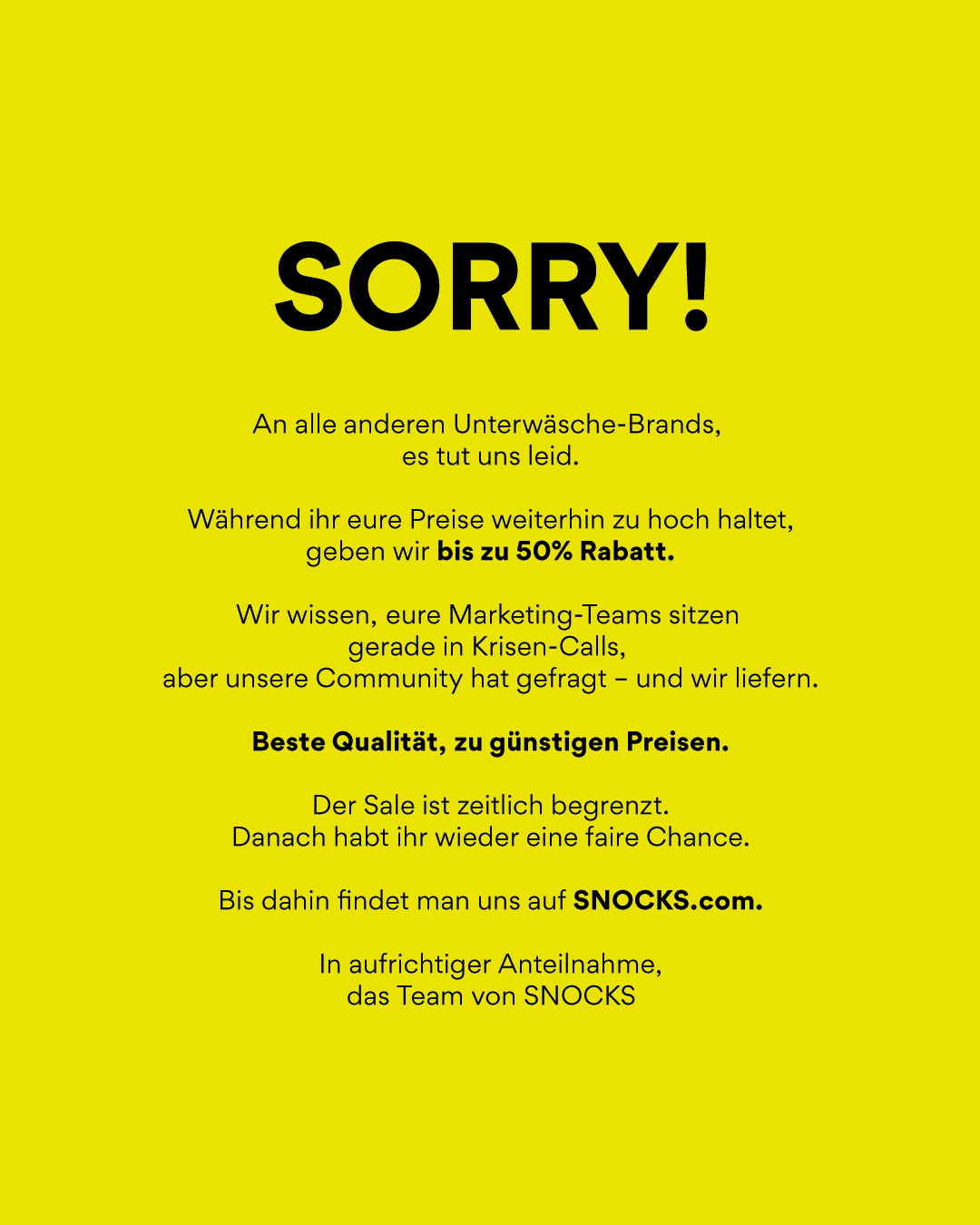 Snocks Facebook ad