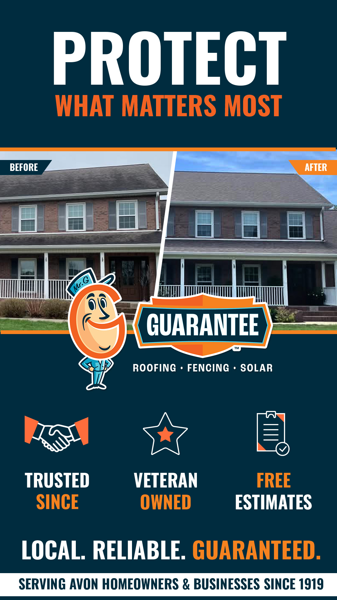 Guarantee Roofing and Fence Facebook ad
