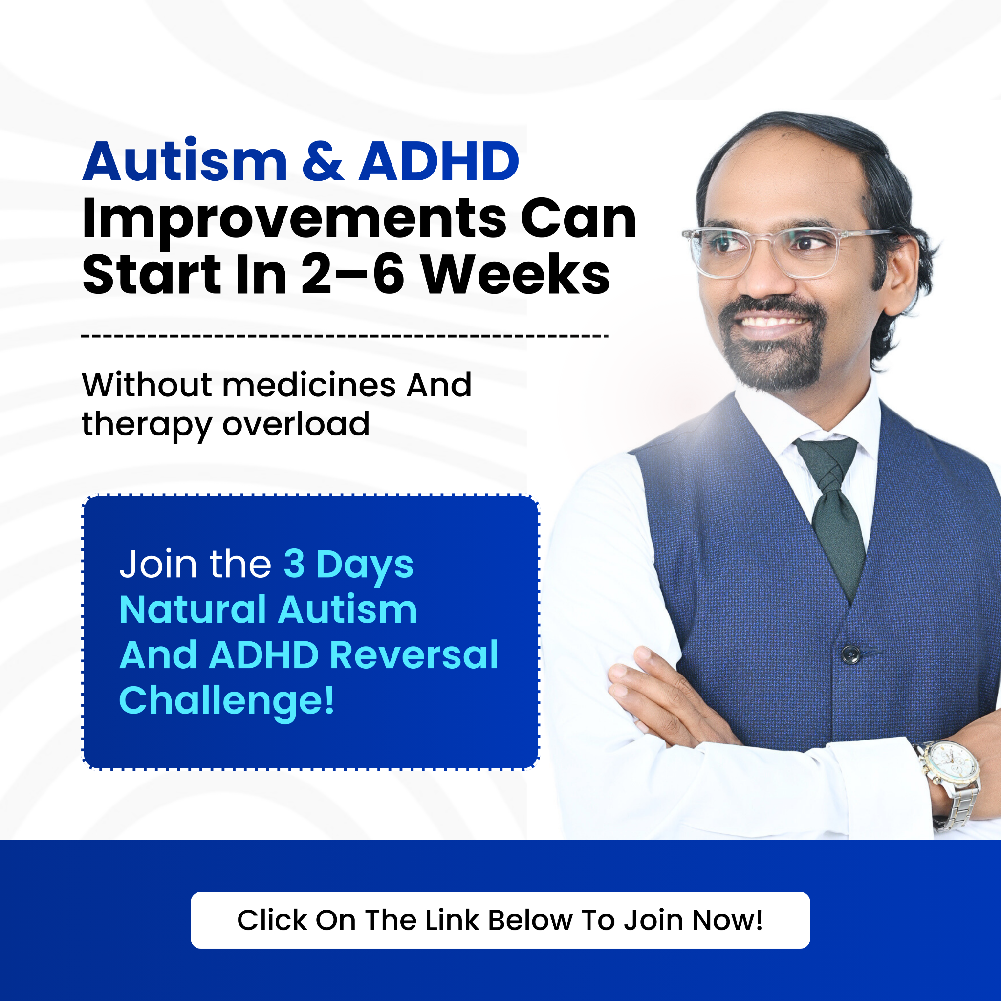 Health with sreenivasu Facebook ad: Register for FREE 3-Day Autism & ADHD Reversal Workshop.