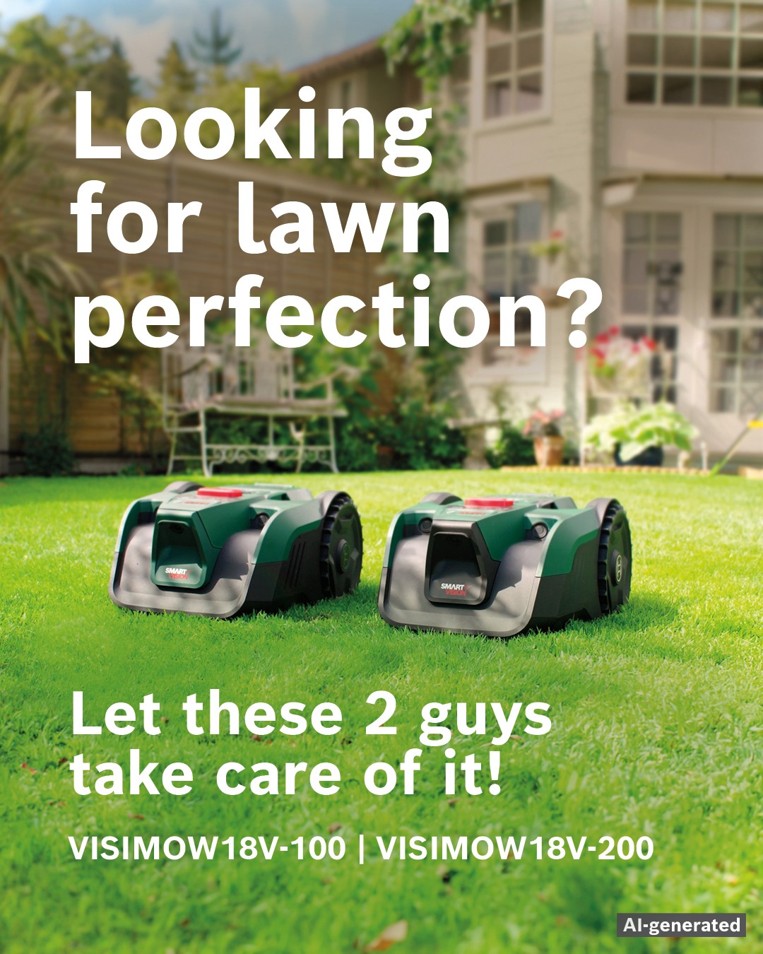 Bosch DIY and Garden Facebook ad: The future of lawn care is here