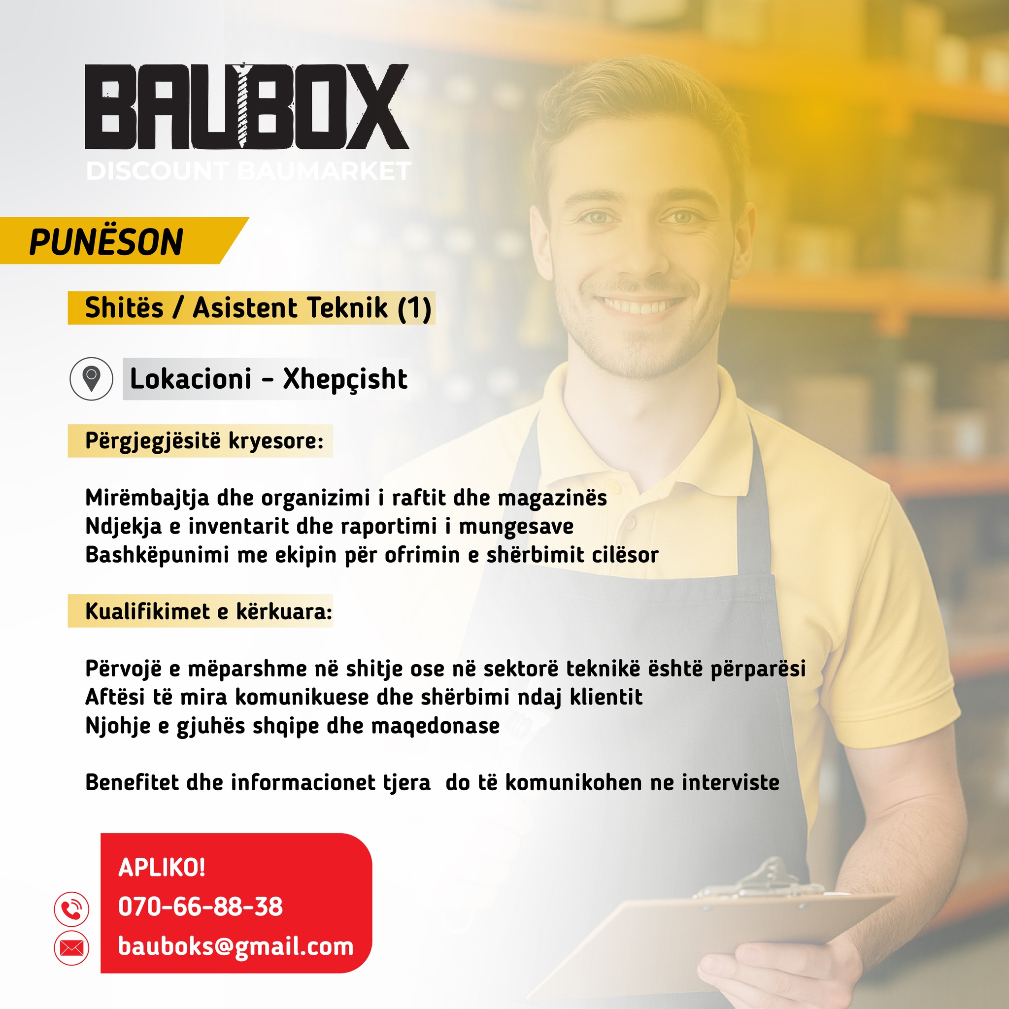 BauBox Facebook ad: BAUBOX po zgjerohet dhe po kërkon staf të…