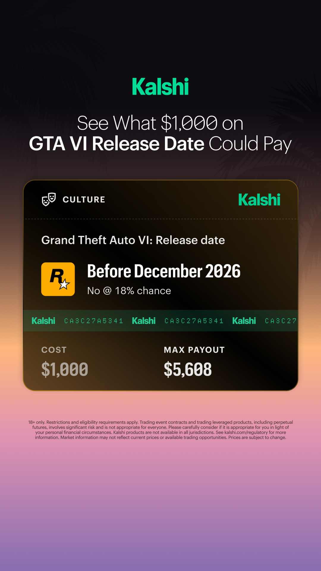 Kalshi - Trade the Headlines Facebook ad