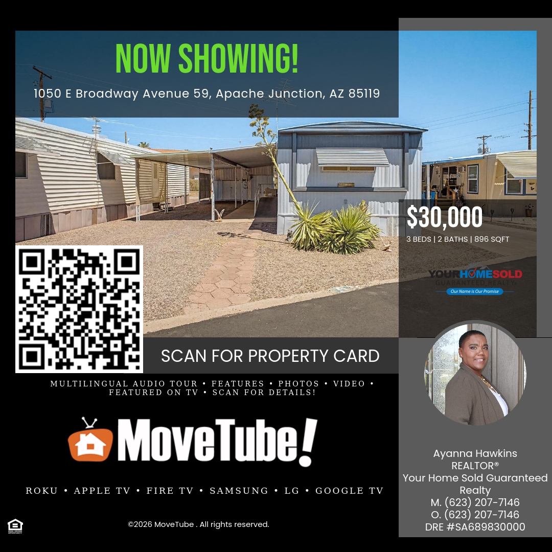 Ayanna Hawkins - AZ Realtor Facebook ad: NOW SHOWING in Apache Junction!