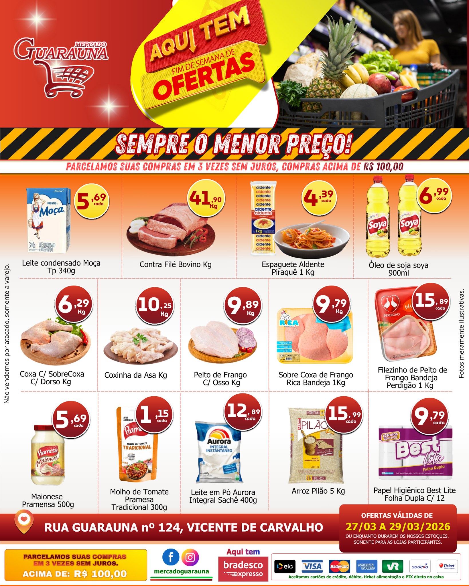 Mercado Guaraúna Facebook ad: OFERTAS DO FIM DE SEMANA