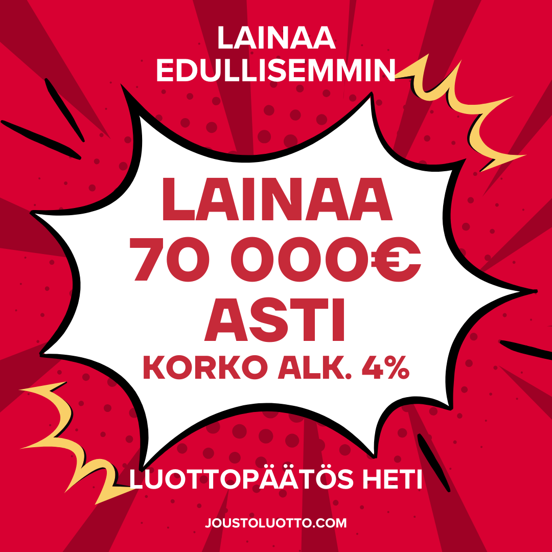 Joustoluotto.com Facebook ad: Joustoluotto heti tilille!