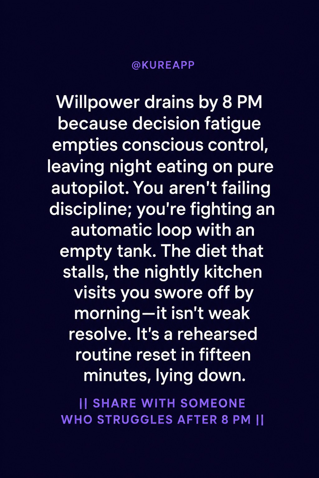 Hypnotherapy with Kure Facebook ad: Retrain the evening loop nightly