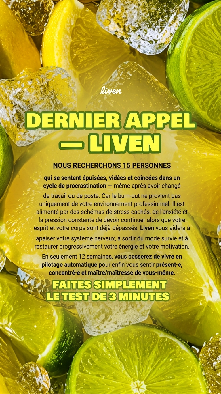 Liven: Communauté d'Éveil de Soi Facebook ad: Plan anti-burnout facile à suivre