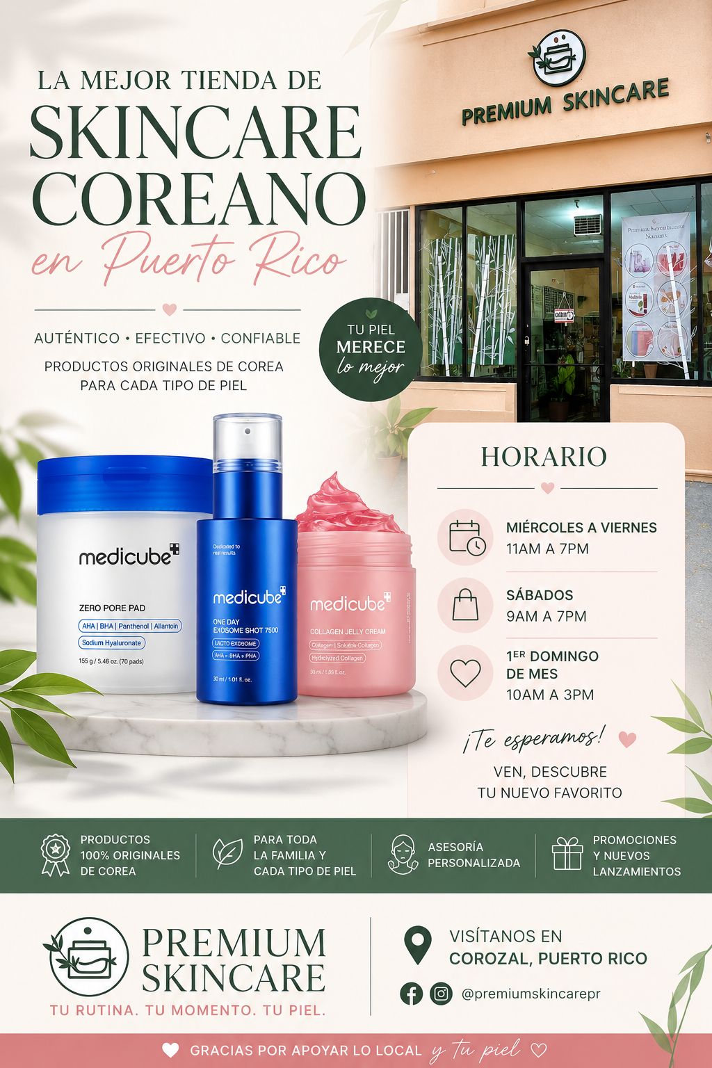 Premium SkinCare Products PR Facebook ad: LA MEJOR TIENDA DE SKINCARE COREANO EN PUERTO…