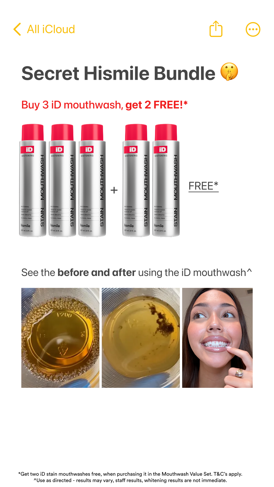 Hismile Facebook ad