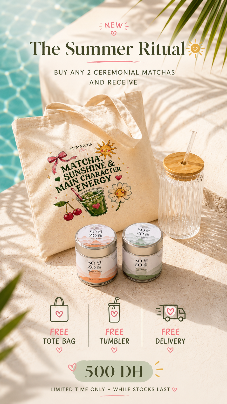 Mymatchaclub Facebook ad: Your summer just got an upgrade.