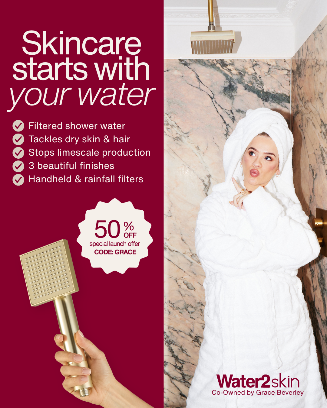 Water2skin Facebook ad