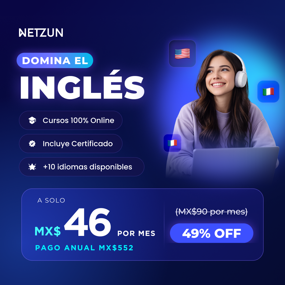 Netzun Facebook ad: ¡Domina el inglés HOY!