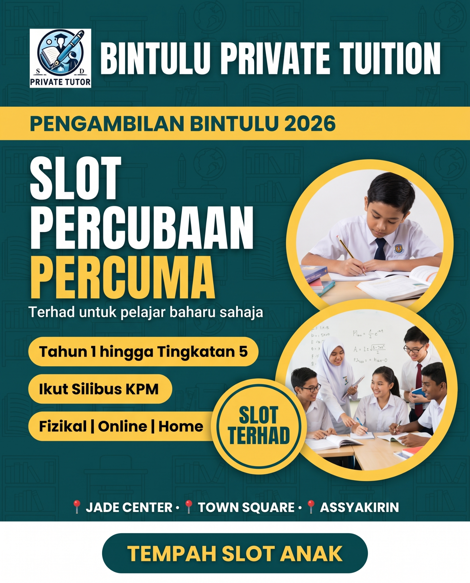 SD Plus Tuition Centre Facebook ad: Slot Hampir Penuh