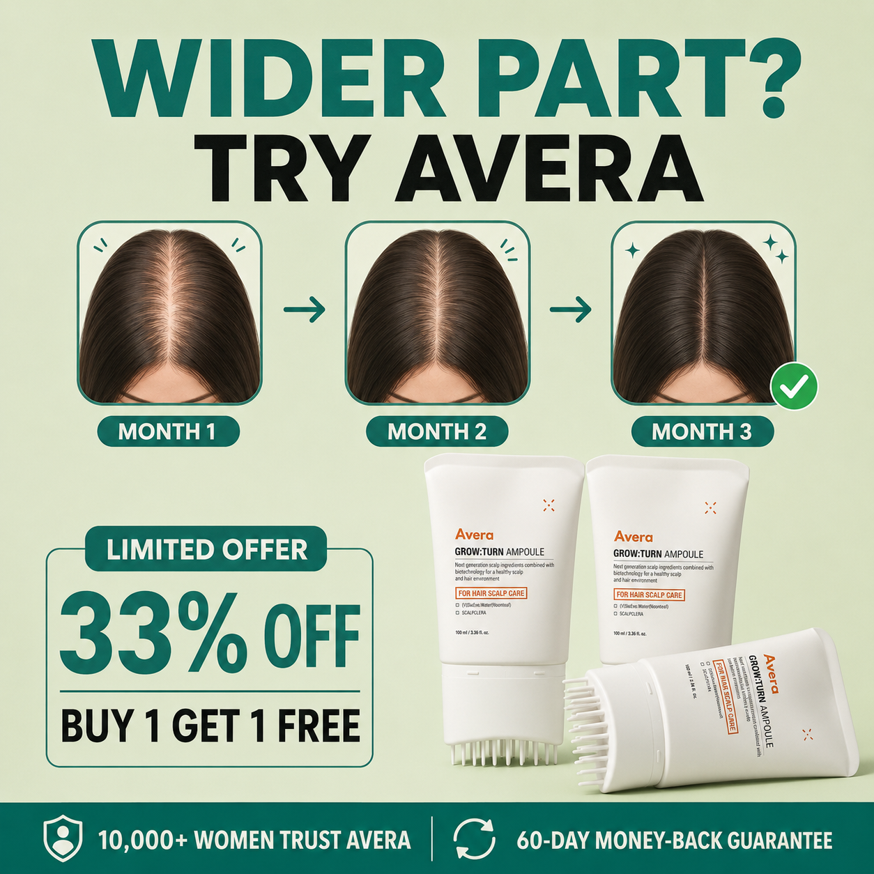 Avera Facebook ad: Korea's #1 Hair Growth Serum