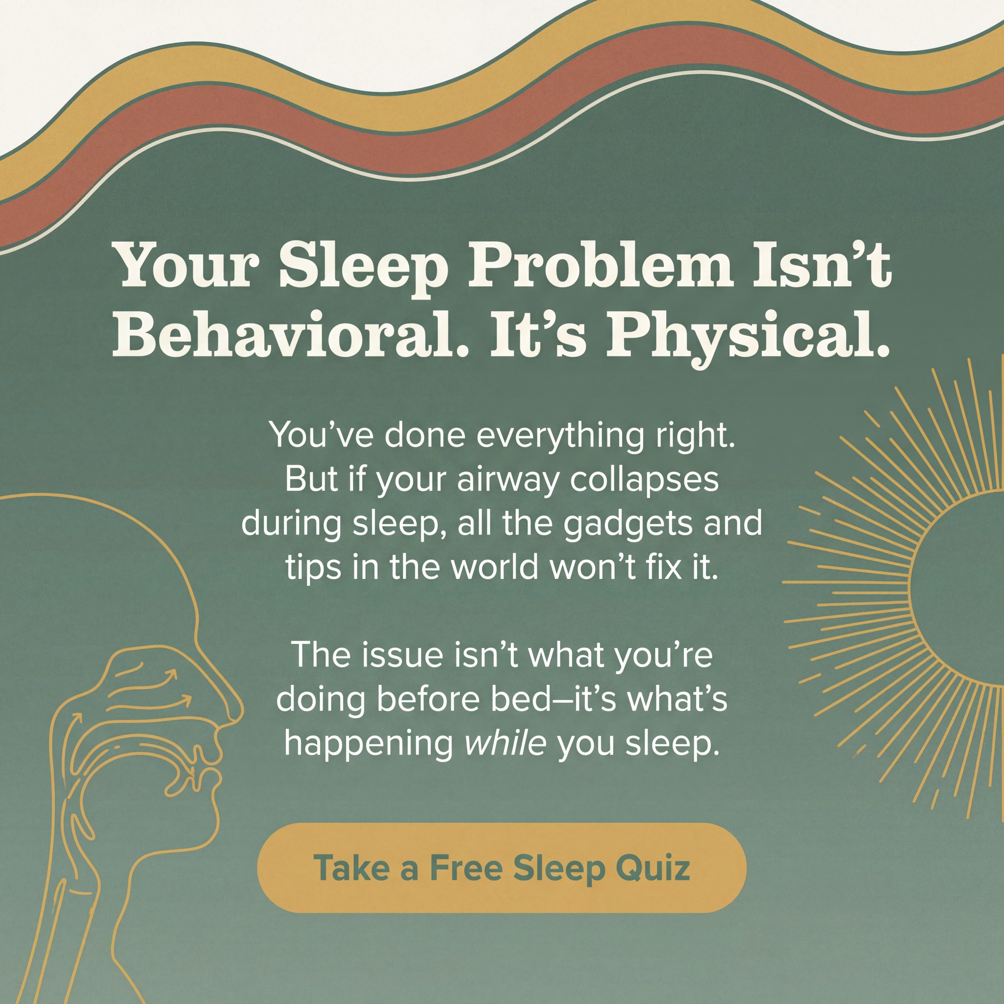 Austin Sleep & Airway Health Facebook ad: Tired of Being Tired?