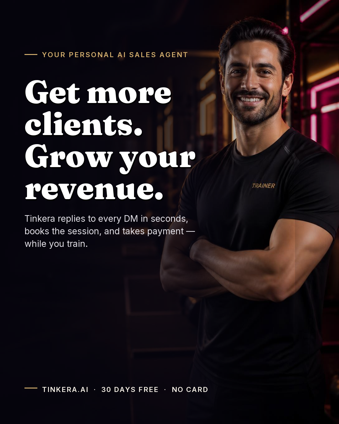 Tinkera Facebook ad: Book Clients 24/7