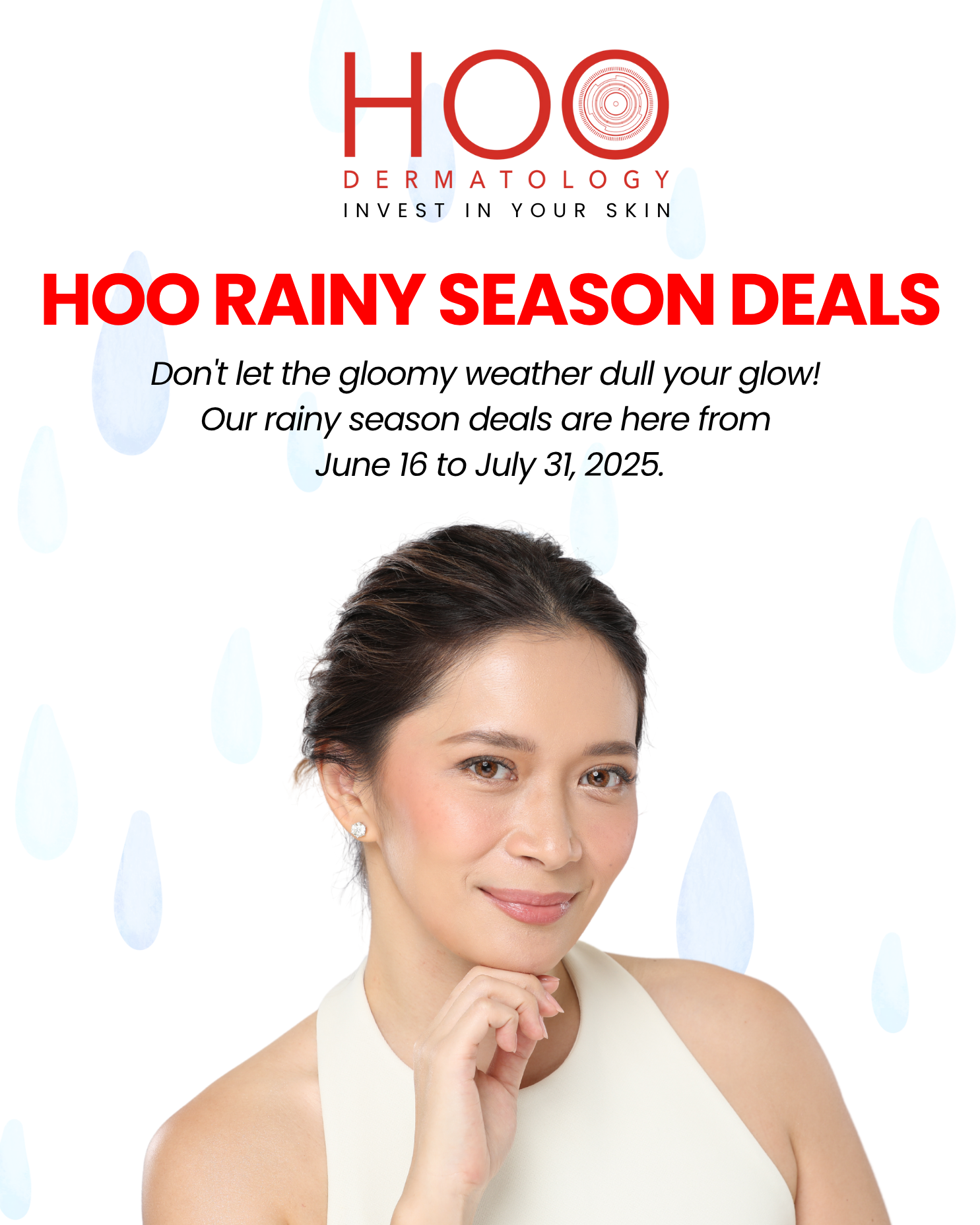 HOO Dermatology Facebook ad: The forecast? Clear skin and huge savings!