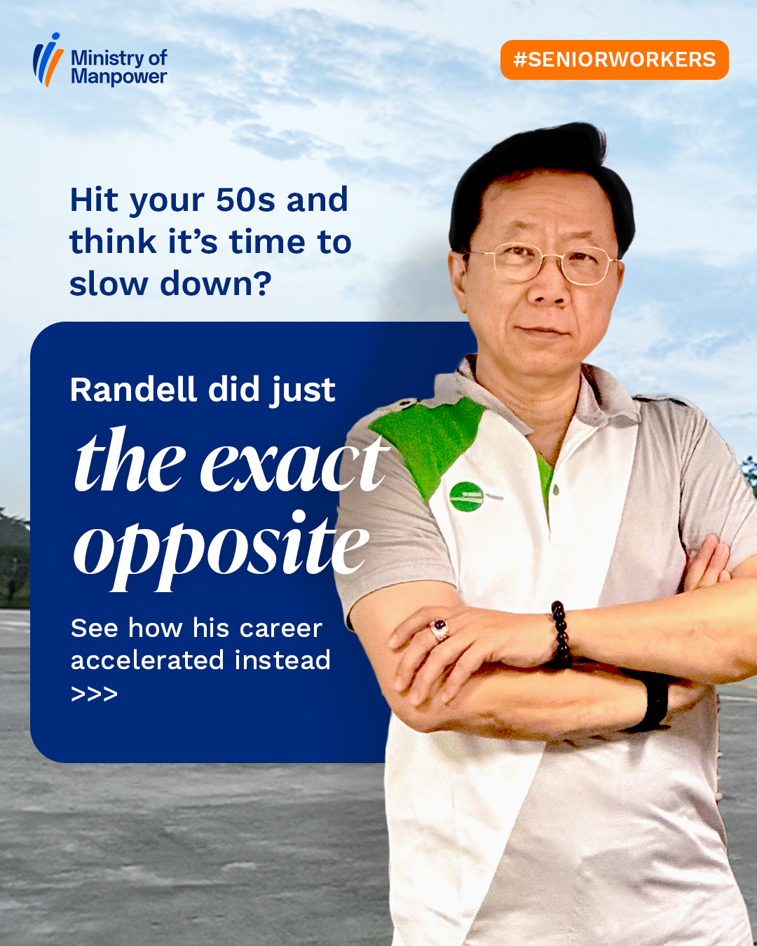 Singapore Ministry of Manpower Facebook ad: When Randell joined Tower Transit Singapore in his…