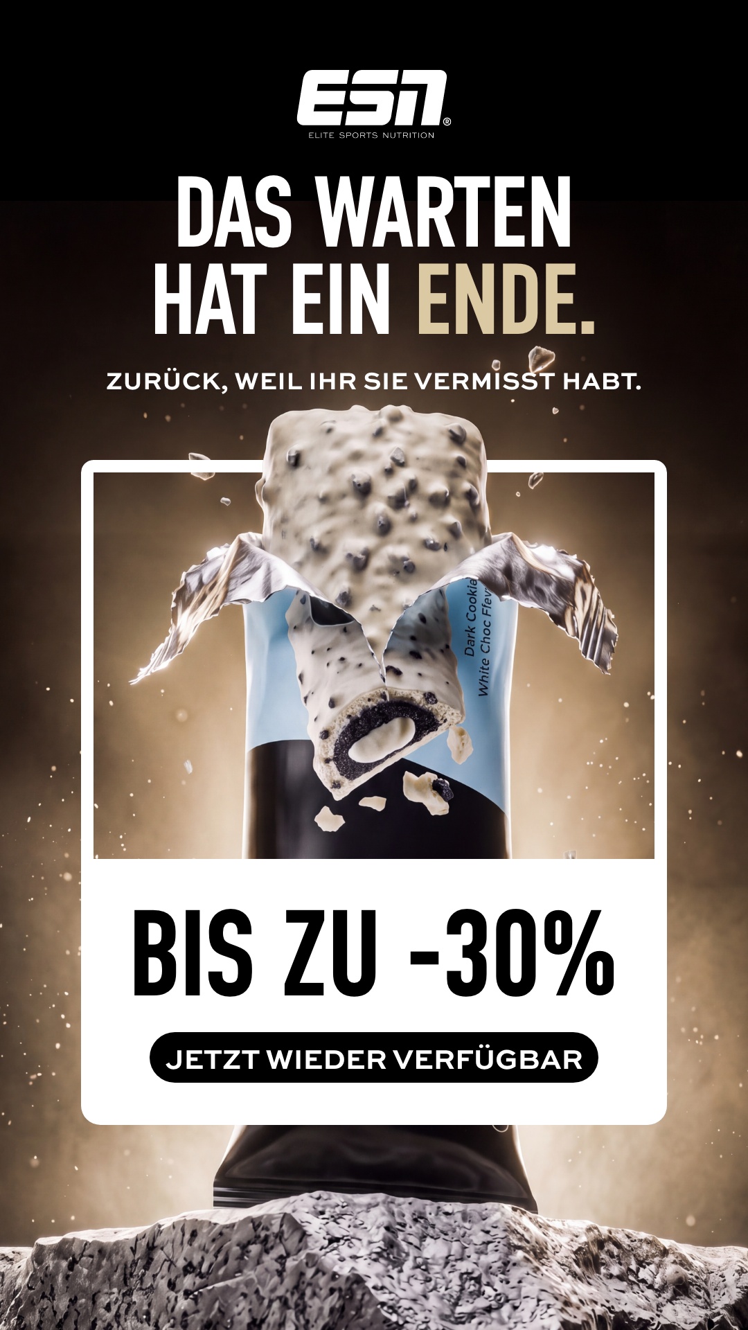 ESN Facebook ad: XXL Bar Restock