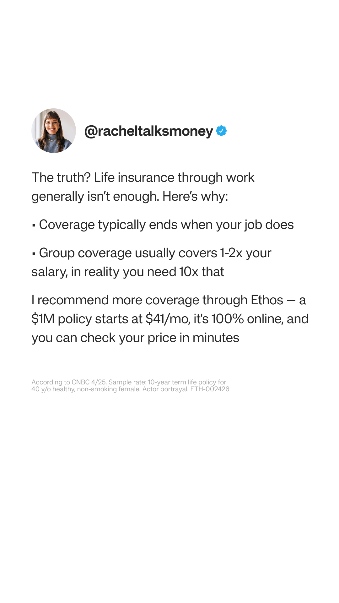 Ethos Facebook ad